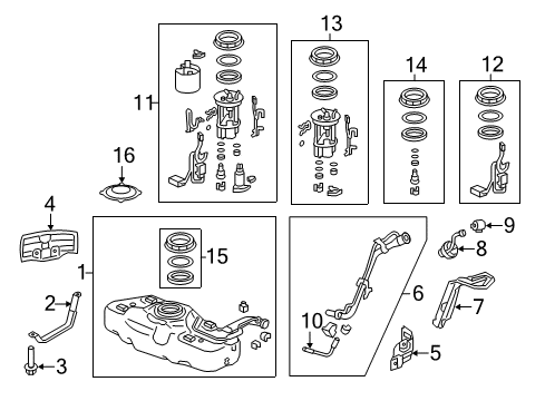 2016 Honda CR-Z Fuel Injection Pipe, Fuel Diagram for 16620-RTW-003