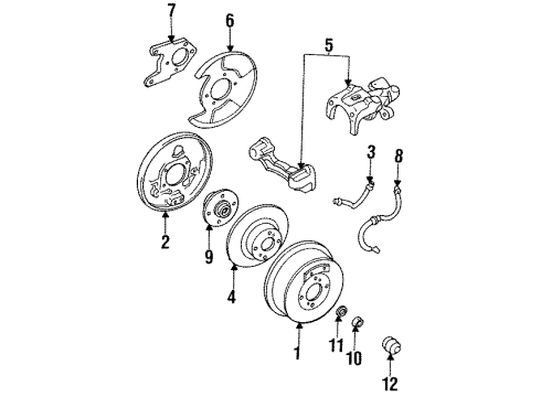 1992 Nissan Stanza Rear Brakes Hub Assy-Rear Diagram for 43202-70N05