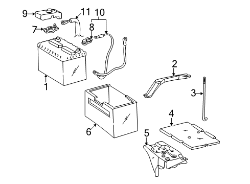 2002 Toyota Solara Battery Insulator Diagram for 28899-AA010