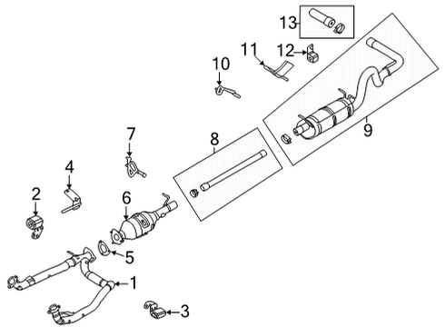 2021 Ford E-350 Super Duty Exhaust Components Muffler Diagram for LC2Z-5230-B