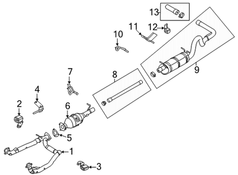 2022 Ford E-350 Super Duty Exhaust Components Tailpipe Bolt Diagram for -W714656-S439