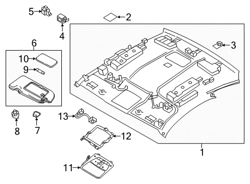 2017 Infiniti Q60 Interior Trim - Roof Map Lamp Assy Diagram for 26430-5CA1A