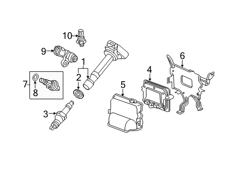 2011 Honda Pilot Powertrain Control Spark Plug (Ilzkr7B11) (Ngk) Diagram for 12290-R70-A01