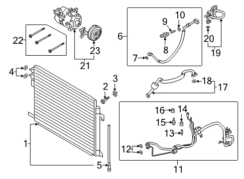 2020 Lincoln Aviator Air Conditioner Suction & Discharge Hose Assembly Diagram for L1MZ-19A834-GB