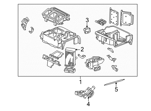 1999 Honda Civic Heater Core & Control Valve Heater Unit Diagram for 79100-S04-A11