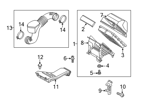 2020 Hyundai Santa Fe Air Intake Air Cleaner Assembly Diagram for 28110C6150