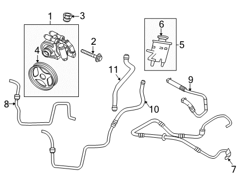 2012 Lincoln Navigator P/S Pump & Hoses, Steering Gear & Linkage Return Hose Diagram for BL1Z-3A713-F