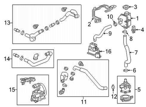 2022 Chevrolet Bolt EUV Radiator & Components Reservoir Tank Diagram for 42799077