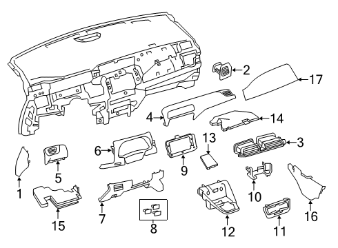 2020 Nissan Leaf Cluster & Switches, Instrument Panel Panel-Instrument Under Cover Diagram for 68104-3NF0B