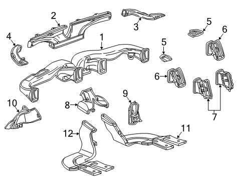 2018 Chevrolet Colorado Ducts Air Outlet Diagram for 23250049