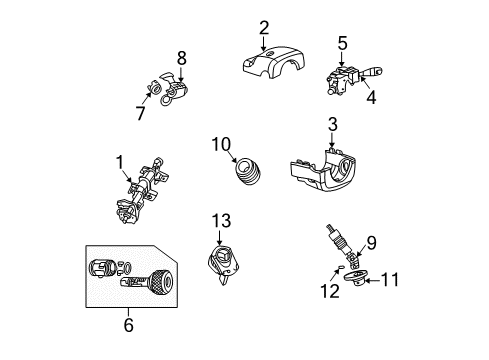 2007 Chrysler PT Cruiser Steering Column & Wheel, Steering Gear & Linkage Rack And Pinion Gear Diagram for 4656458AH