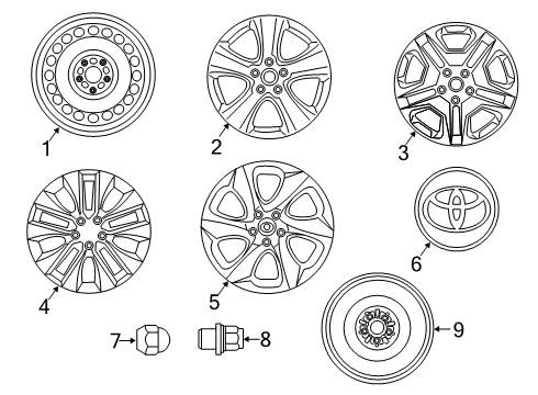2020 Toyota RAV4 Wheels Wheel, Alloy Diagram for 4261A-0R050