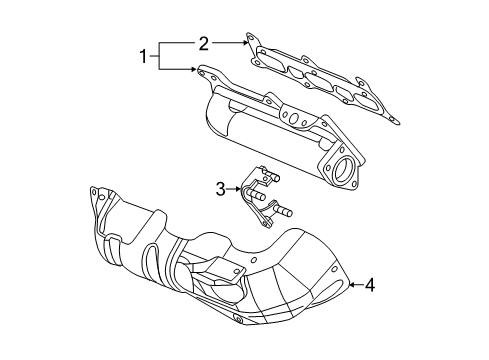 2011 Saab 9-5 Exhaust Manifold Heat Shield Diagram for 55564474