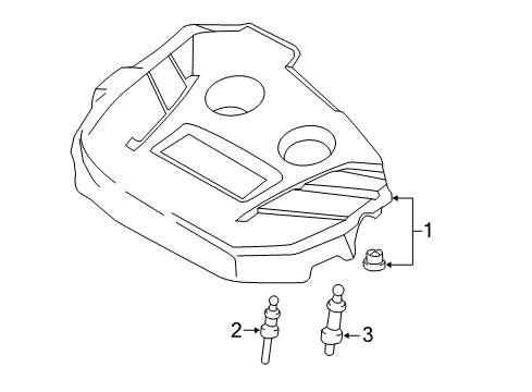 2017 Lincoln MKC Engine Appearance Cover Engine Cover Diagram for DS7Z-6A949-L