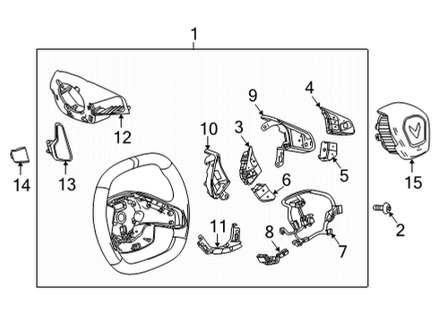 2021 Chevrolet Corvette Steering Column & Wheel, Steering Gear & Linkage Paddle Switch Diagram for 13541228