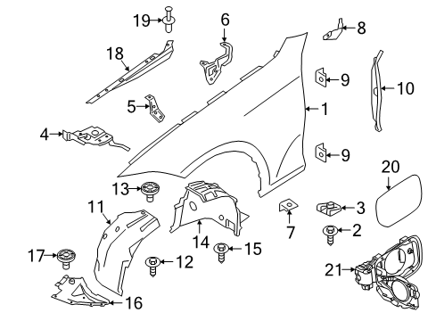 2022 BMW 330e Fender & Components SEALING SIDE PANEL, LEFT Diagram for 51767419385