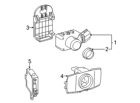 2020 Toyota Mirai Electrical Components - Rear Bumper Park Sensor Diagram for 89341-33220-X5