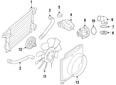 2010 Ford F-150 Cooling System, Radiator, Water Pump, Cooling Fan Fan Blade Diagram for 6L2Z-8600-BA