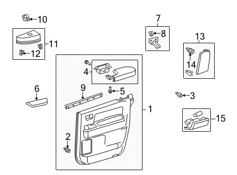 2009 Toyota Tundra Rear Door Armrest Diagram for 74250-0C040-E0