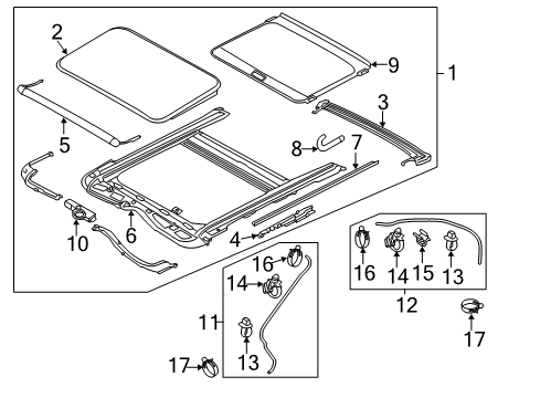 2016 Hyundai Elantra Sunroof Motor Assembly-Sunroof Diagram for 81631-3X501