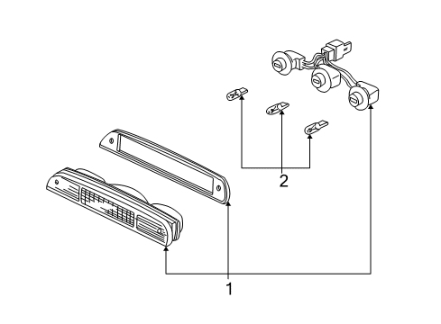 2001 Ford Explorer Sport Trac High Mount Lamps High Mount Lamp Diagram for 1L5Z-13A613-AA