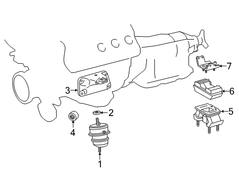 2018 Lexus GS F Engine & Trans Mounting Bracket, Engine Mount Diagram for 12321-38020