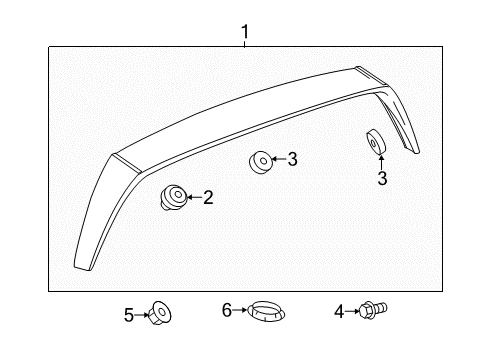 2012 Chevrolet Sonic Rear Spoiler Spoiler Plug Diagram for 95230601