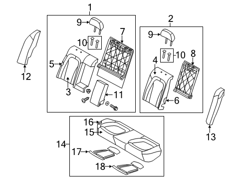 2015 Kia Optima Rear Seat Components Rear Seat Cushion Cover Diagram for 891604C520AWA