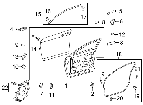 2020 Lexus UX200 Front Door Cover FR Door SERVI Diagram for 67832-76030