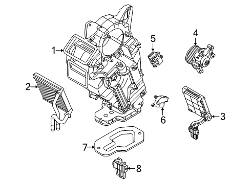 2020 Ford Explorer Auxiliary Heater & A/C Evaporator Core Diagram for L1MZ-19860-DA