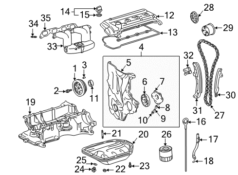 2001 Toyota Prius Filters Gear Assembly, CAMSHAFT Diagram for 13050-21031