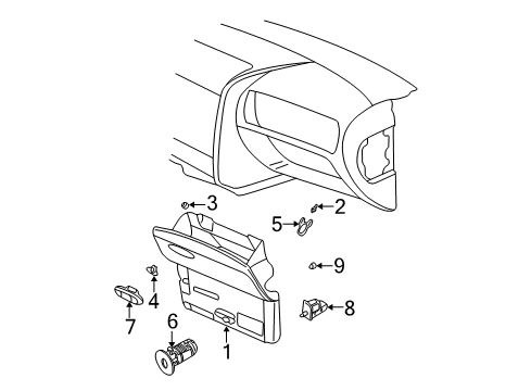 2003 GMC Envoy Glove Box Retainer, Instrument Panel Trim Plate Diagram for 22581697