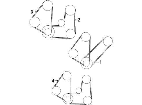 1995 Nissan Sentra Belts & Pulleys Power Steering Oil Pump Belt Diagram for 11950-0M210