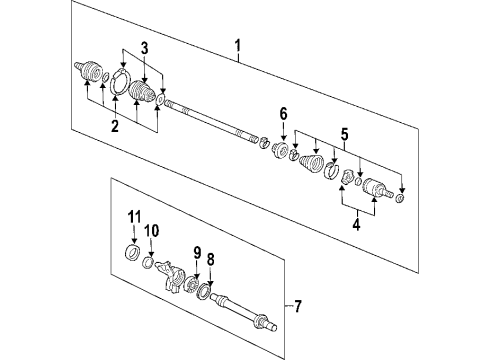 2006 Honda Civic Front Axle Shafts & Joints, Drive Axles Damper, Dynamic Diagram for 44351-SNC-003