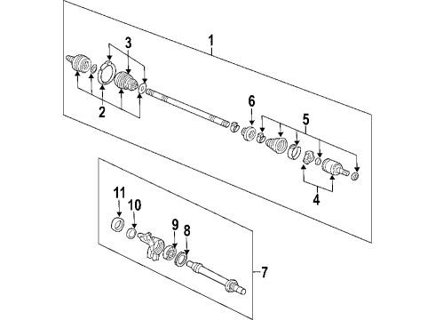 2010 Honda Civic Front Axle Shafts & Joints, Drive Axles Joint Set, Inboard Diagram for 44310-SYZ-305