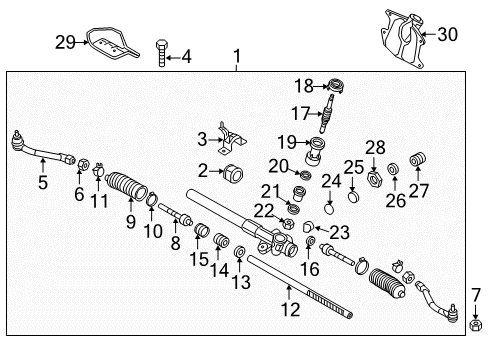 2012 Kia Sportage Steering Column & Wheel, Steering Gear & Linkage Nut Diagram for 577592E000