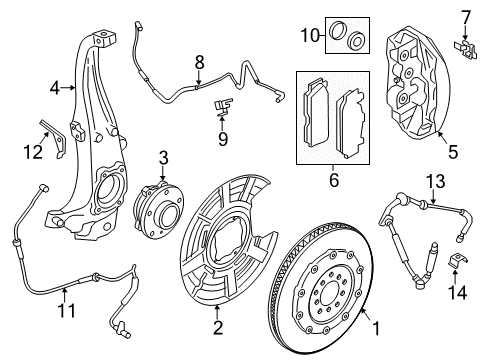 2016 BMW M6 Front Brakes Bracket Rds/Bva, Left Diagram for 34526784635