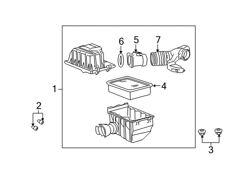 2004 Lincoln Aviator Filters Air Cleaner Assembly Diagram for 2C5Z-9600-AB