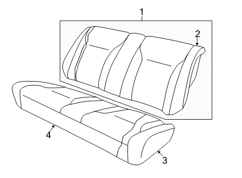 2005 Chrysler Sebring Rear Seat Components Rear Seat Cushion Diagram for ZE971L5AA