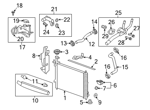 2010 GMC Acadia Radiator & Components Connector Diagram for 15226661