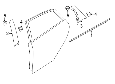 2015 Ford Focus Exterior Trim - Rear Door Belt Weatherstrip Diagram for BM5Z-5825860-B