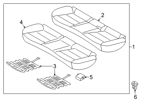 2018 Hyundai Elantra Rear Seat Components Frame & Pad Assembly-Rear Seat Cushion Diagram for 89150-F2000