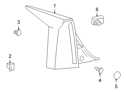 2005 Cadillac XLR Tail Lamps Tail Lamp Assembly Retainer Diagram for 11519749