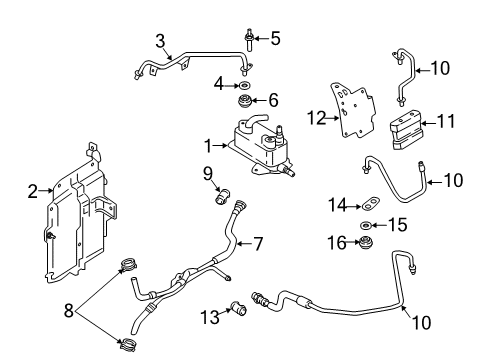 2018 Ford Fusion Oil Cooler Auxiliary Cooler Diagram for GD9Z-7A095-B