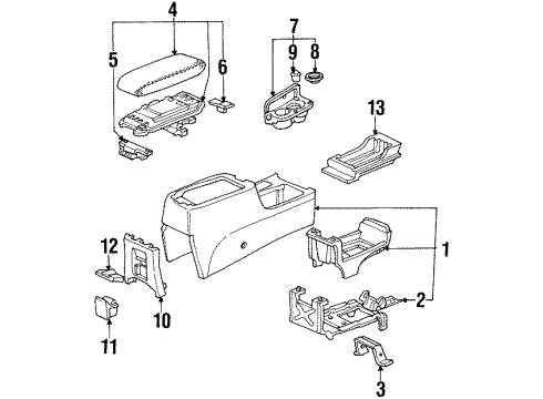 1998 Acura CL Rear Console Box, Cd Storage (Black) Diagram for 83411-SY8-A01ZC