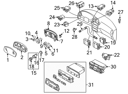 1999 Infiniti QX4 Switches Switch-Turn Signal F/FOG Lamp Diagram for 25540-0W01E