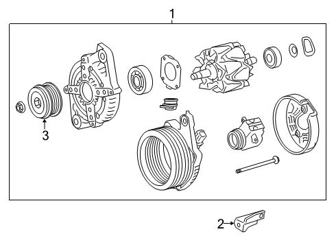 2016 Lexus GS F Alternator Pulley, Alternator W/Clutch Diagram for 27415-38010