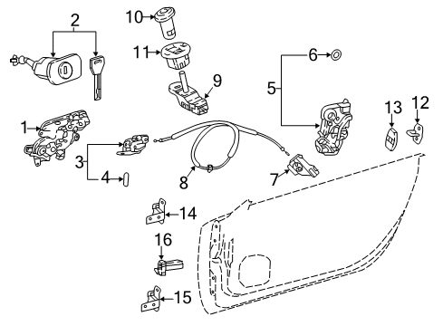 2021 Lexus LC500 Door Handle Sub-Assembly, FR Diagram for 69202-11011-E1