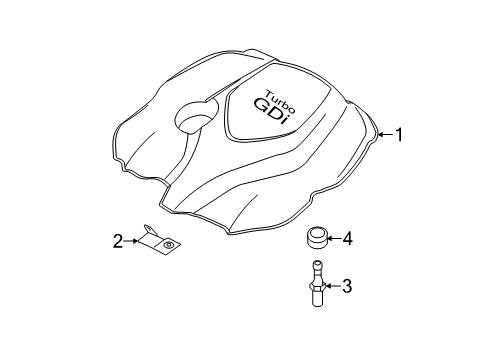 2014 Kia Sportage Engine Appearance Cover Insulator Diagram for 29244-2G700