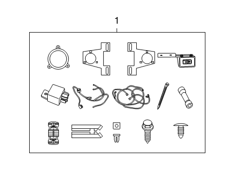 2002 Ford Excursion Fog Lamps Fog Lamp Assembly Diagram for 1C3Z-15200-BB